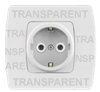 Priza schuko policarbonat transparenta